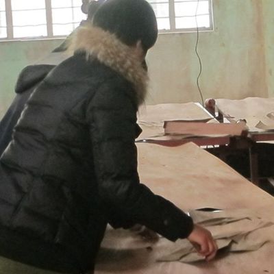 가구 인공적인 목재 베니어 크라운 곡물 하얀 살구나무 H06C 0.15-0.6mm은 뒤로 강탈했습니다