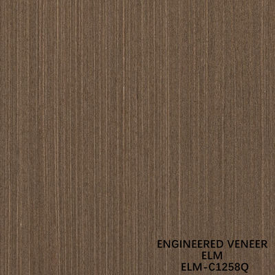 0.5mm 엔지니어링 엘름 목재 플레어 시트 고급 패널 2500-3100mm 연장 쿼터 컷 갈색 ELM-580Q/125Q/1278Q