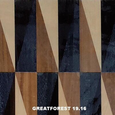 예술적인 쪽매 붙임 나무 무늬 대칭 콜라주 기하학적 패턴 풍부한 색상의 나무 그림 0.55mm