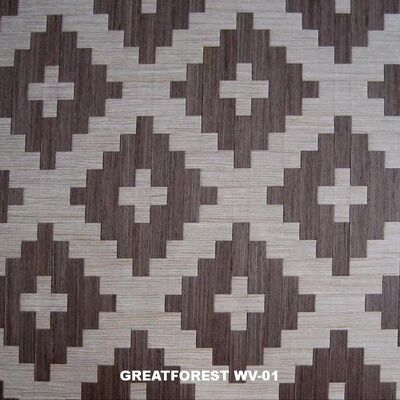 Woven Wood Veneer Geometric Figure Natural Texture Color 2500mm For Irregular Wood Skin