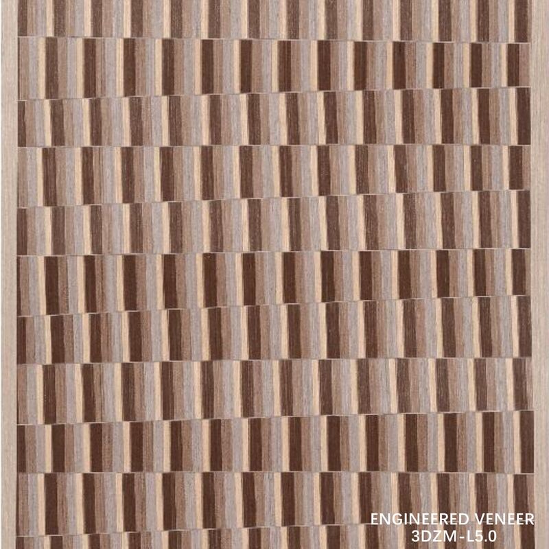 3D Recon Wood Veneer 3DZM-L5.0 캐비닛 전면, 실내 벽용 0.5mm 두께 맞춤 사이즈 및 질감