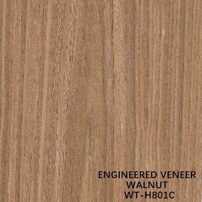 재구성 Walnut Wood Veneer Flat Cut Crown Grain For Doors And Windows 0.15-0.55mm 두께 WT-H801C